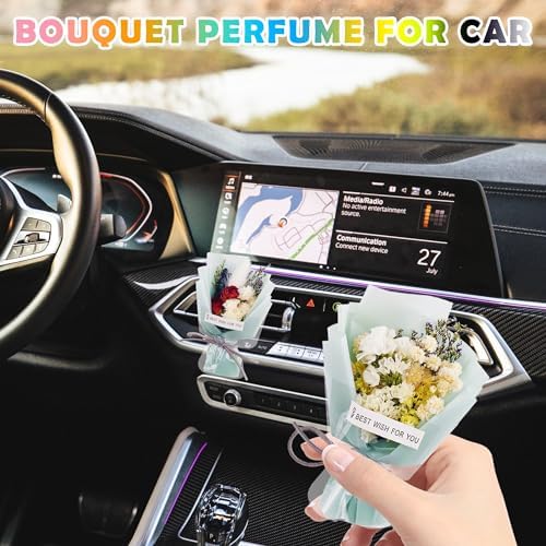 Square John 2pcs Mini Flower Bouquet Car Air Freshener Set