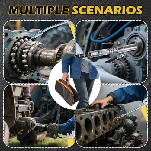 15 Pcs Versatile Grease Gun Kit with 7000 PSI Leak-Proof Spray