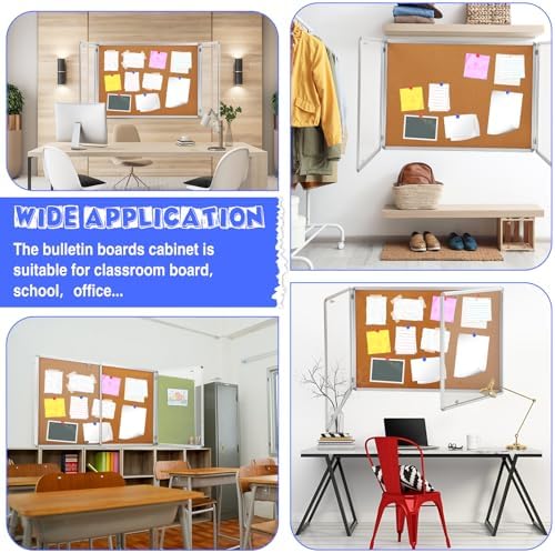 2 Pack Lockable Enclosed Bulletin Board 48x36 Inches
