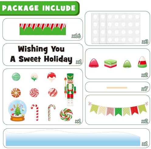 Glicholi Christmas Peppermint Bulletin Board Set