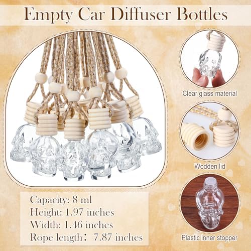 100 pcs Empty Car Diffuser Bottles with Hanging Lanyard and Instruction Cards
