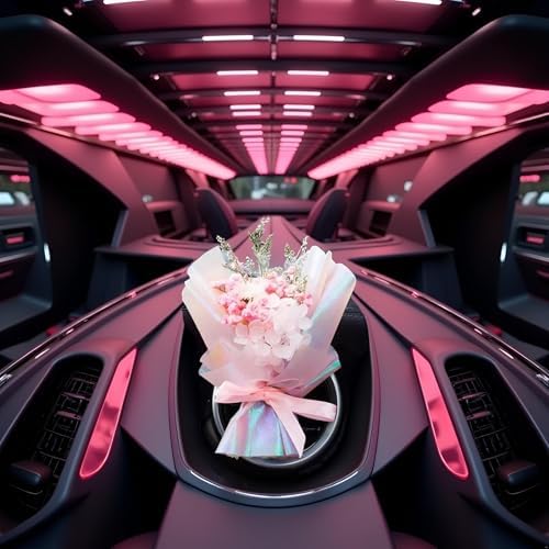 Pink Mini Dried Flowers Bouquet for Car Air Vent