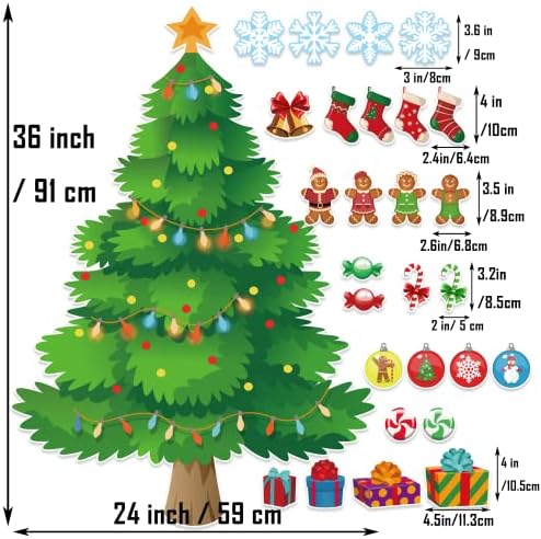 3ft Christmas Tree Bulletin Board Set with Cutouts and Glue Dots