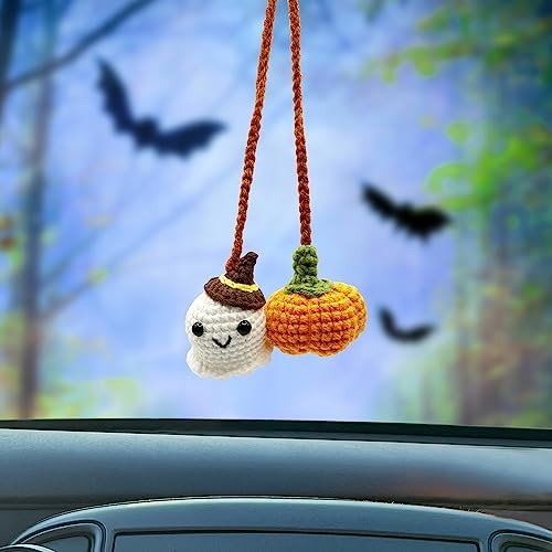 Crochet Car Mirror Halloween Accessories for Women and Teen