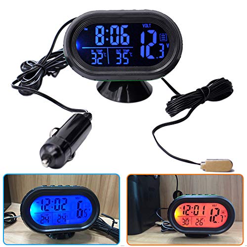 MASO Car Thermometer Digital Clock with 2 Backlights