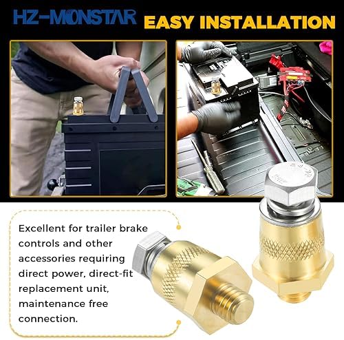 HZ-MONSTAR Battery Terminal Adaptor Kit 2Pcs 38-16 Thread