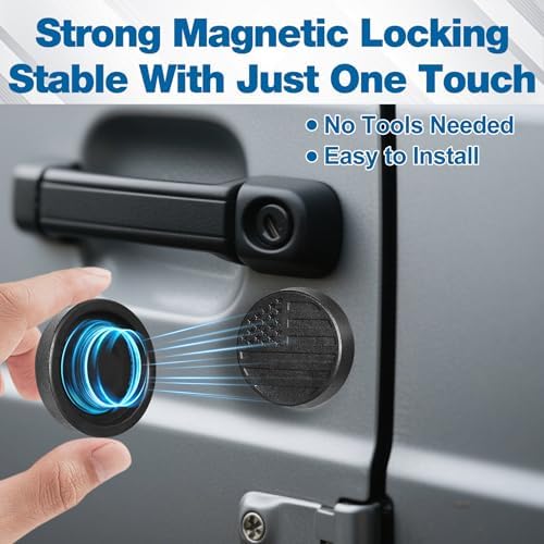Magnetic Keyhole Covers for Jeep Wrangler JL 2018-2025 Black