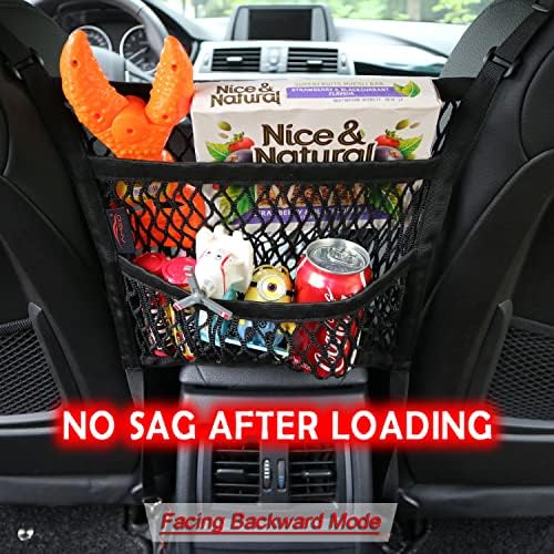AMEIQ 3 Layer Car Seat Organizer with Pet Barrier and Purse Holder