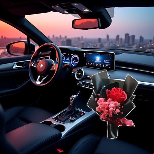 Tustao Red Mini Dried Flower Bouquet for Car Air Vent Clips