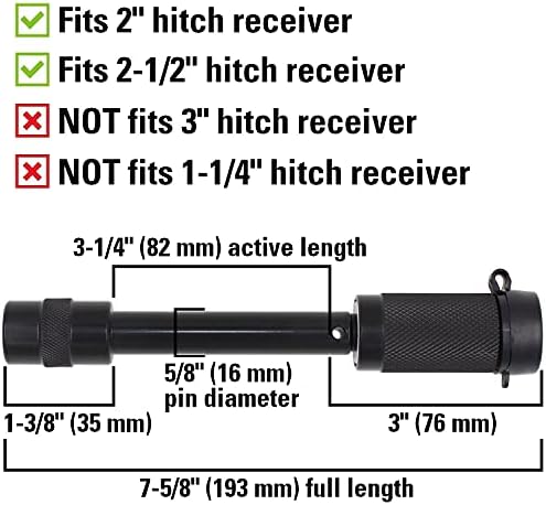 TowWorks 79631 Unique Keyed Hitch Lock with Extra Long Pin