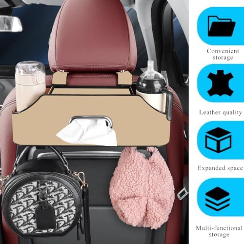 Car Seat Back Organizer with 2 Drink Holders and Storage Hooks