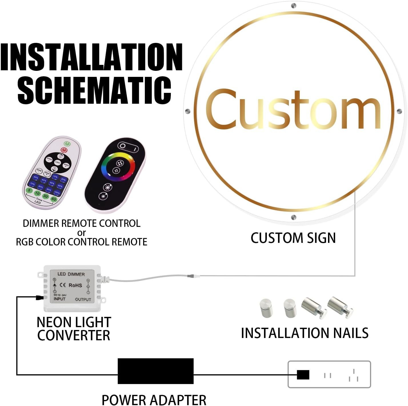 Custom Neon Logo Sign LED Backlit Acrylic Metal Business Sign