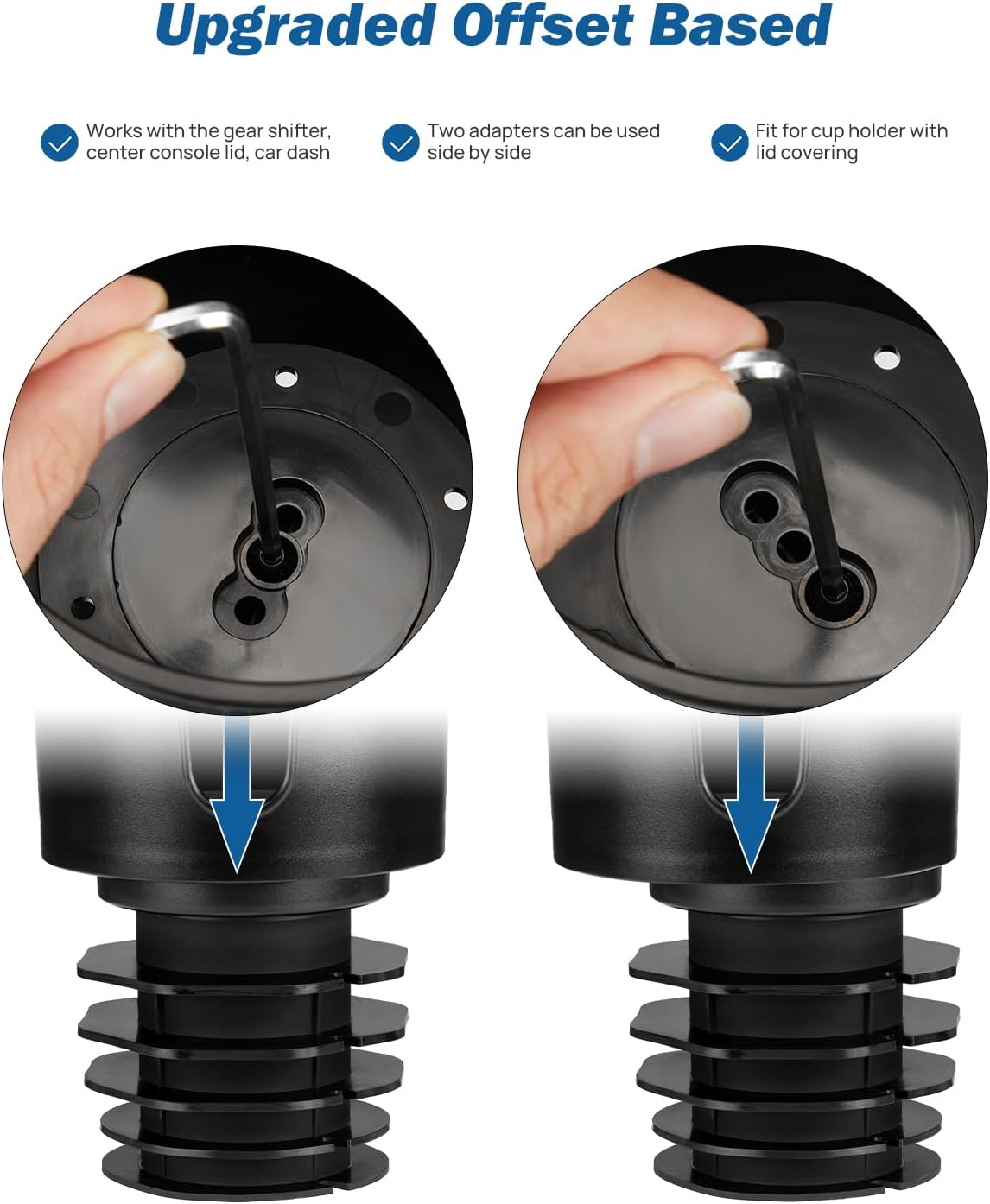 JOYTUTUS Car Cup Holder Extender with Offset Base