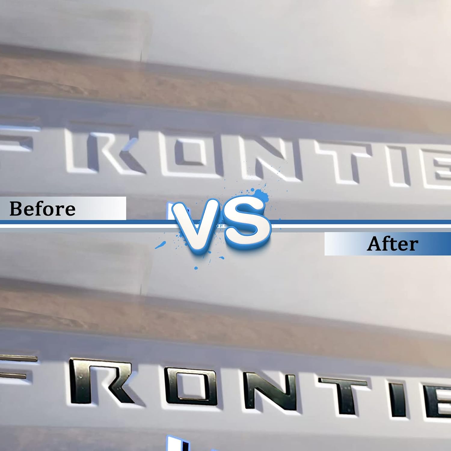 Tailgate Insert Letters for 2022-2024 Frontier with Matte Black 3D Emblems