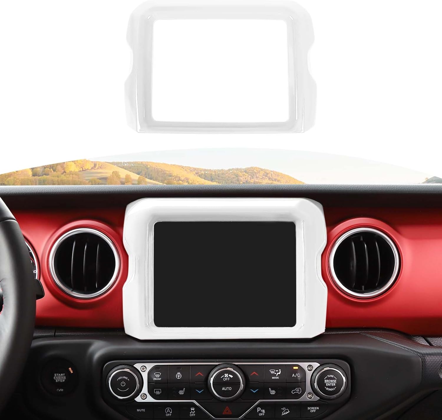 RT-TCZ Jeep JL Center Console Radio Trim Cover 84 inch White