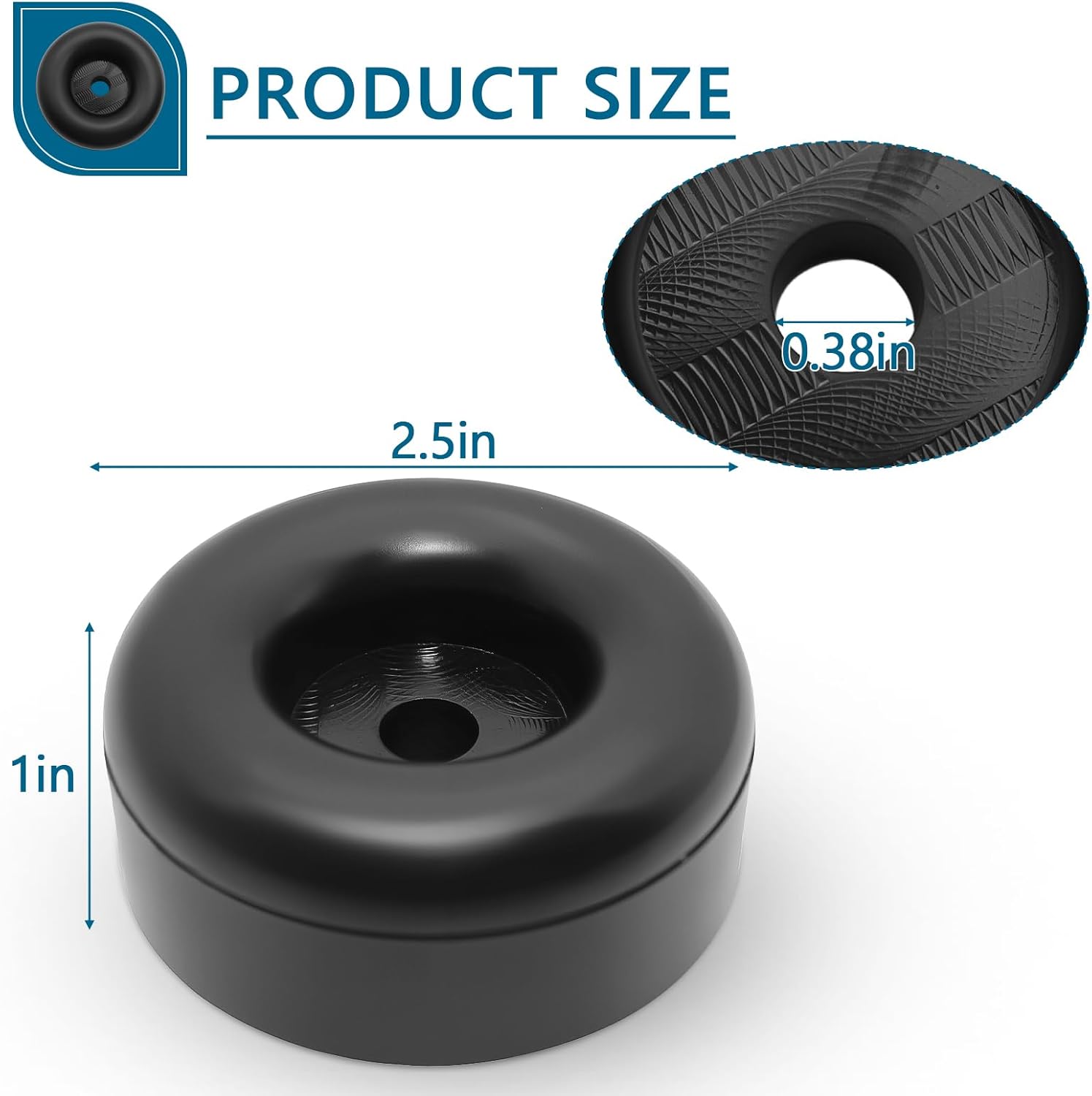 Trailer Ramp Door Rubber Bumpers 4-Pack with Screw Kit