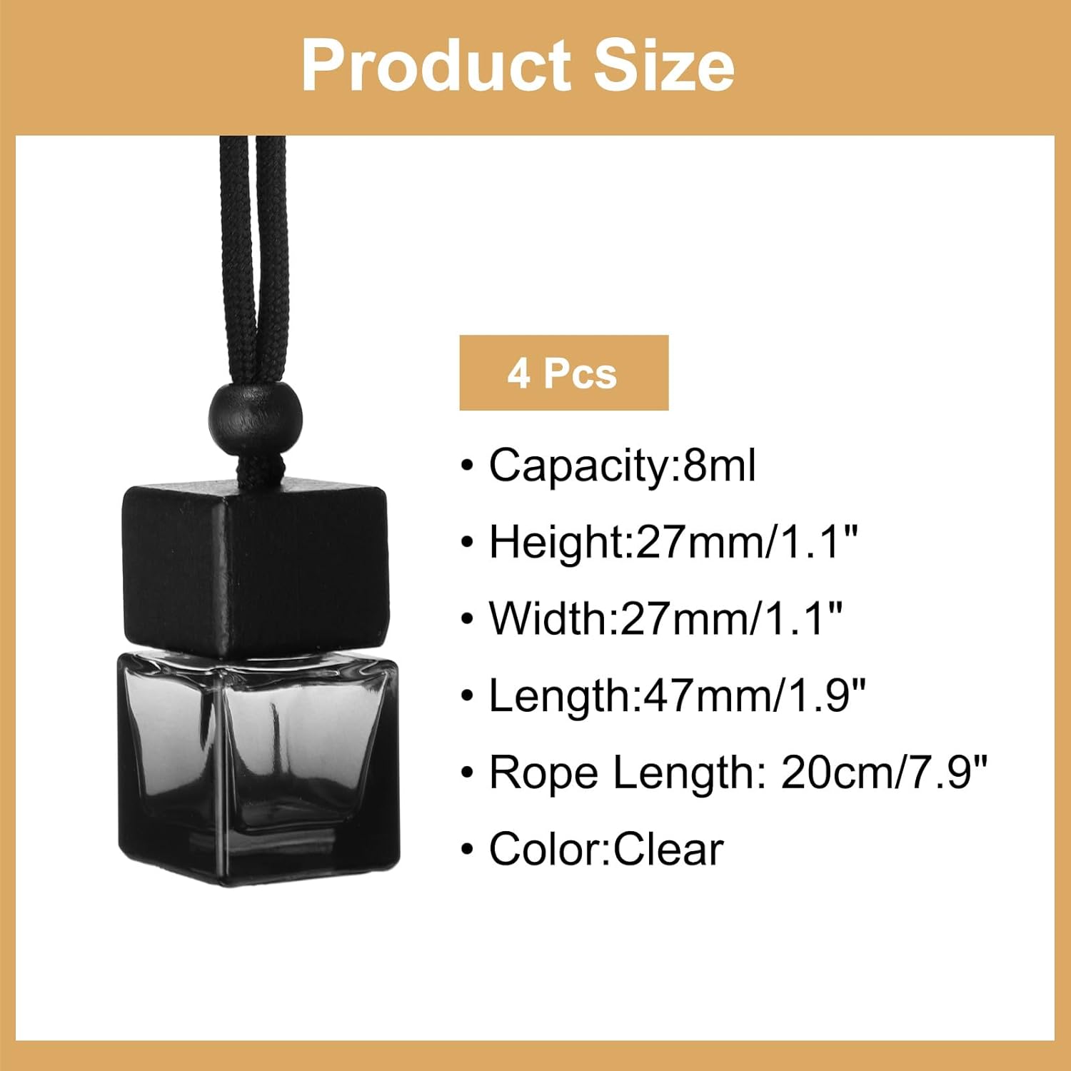 Uxcell 4pcs Hanging Car Air Freshener with Wooden Cap