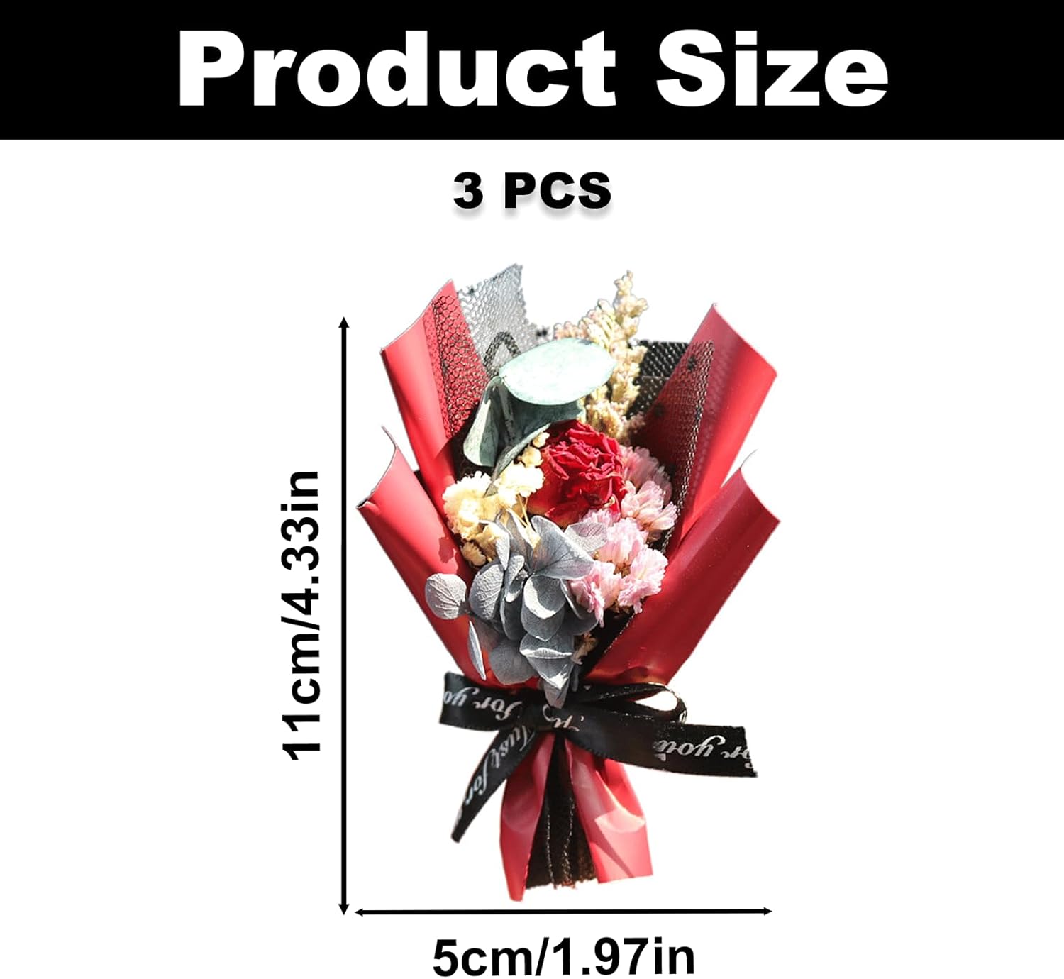 3PCS Mini Dried Flower Bouquet Car Air Freshener