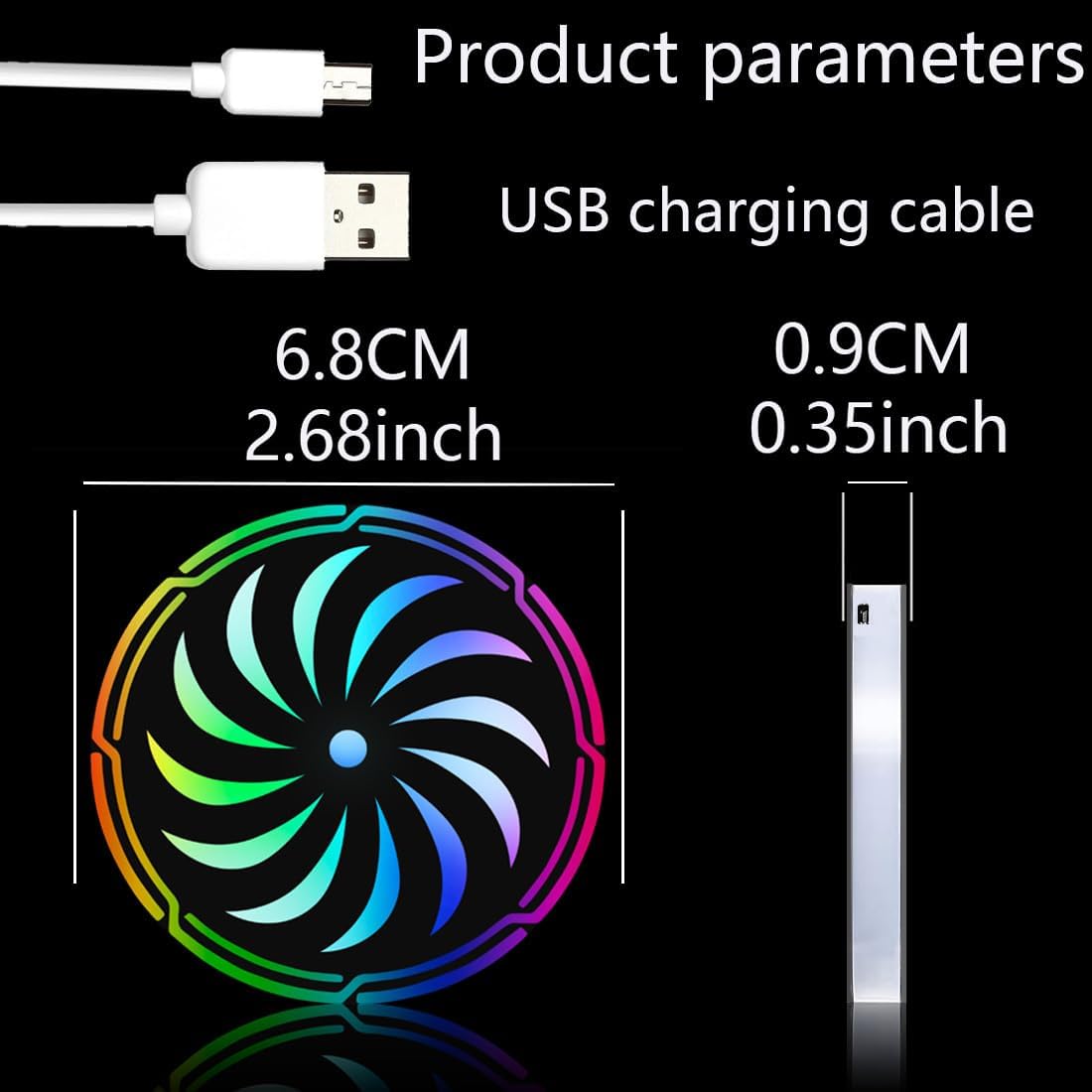 2Pcs LED Coaster Lights with 7 Color Variations
