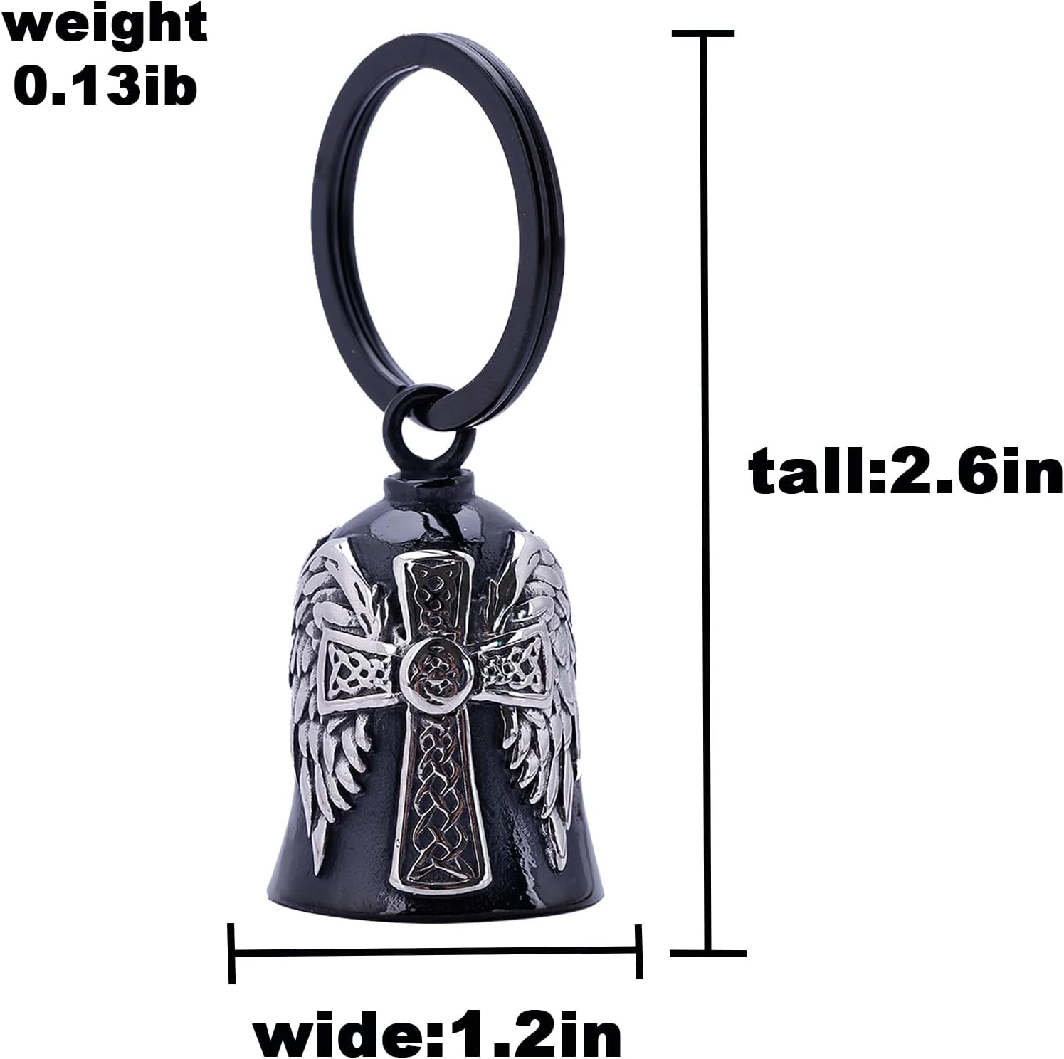 Motorcycle Bells for Men - Stainless Steel with Celtic Cross Design