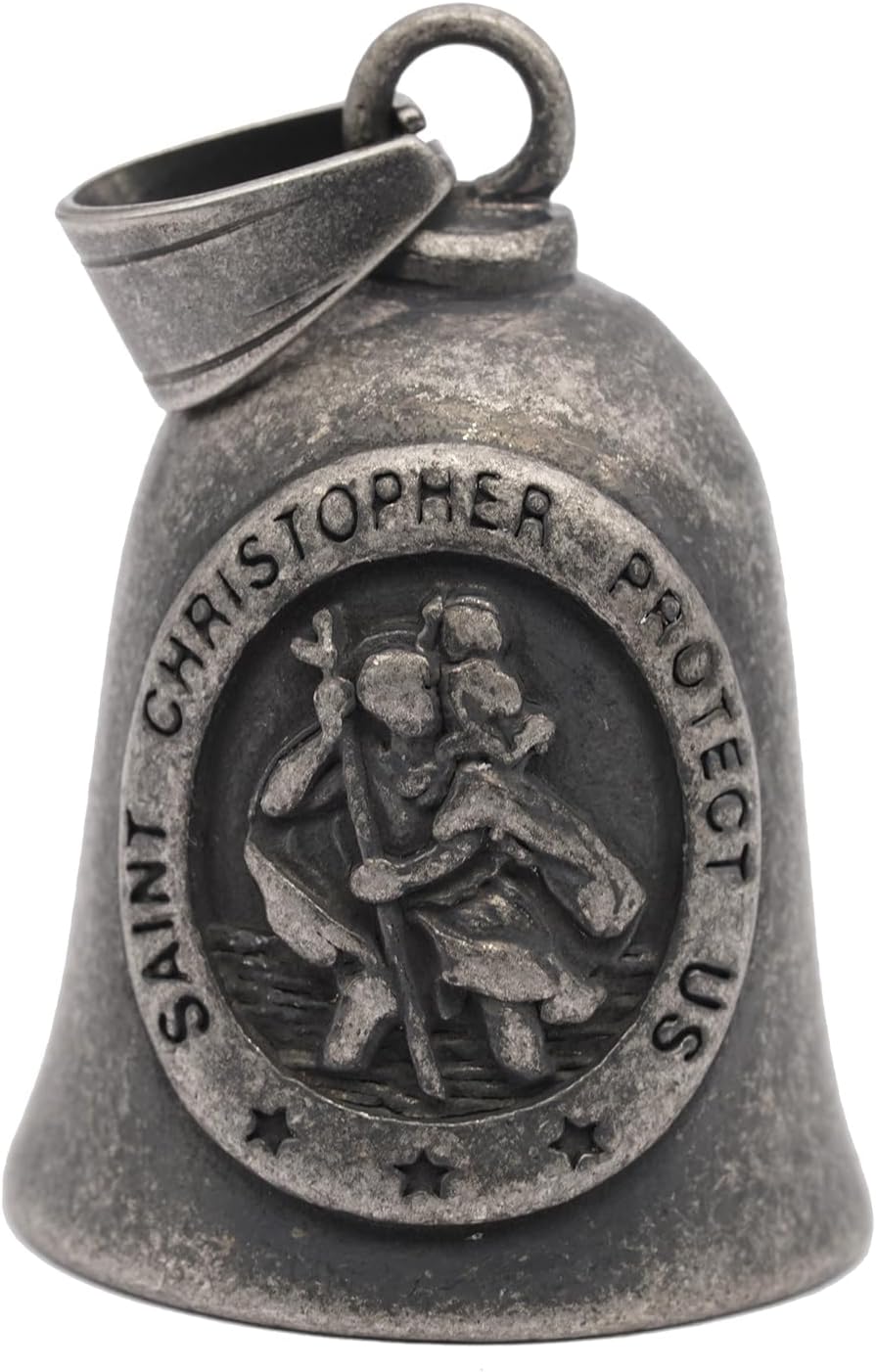 Saint ST Christopher Motorcycle Bell with Hanger for Bikers