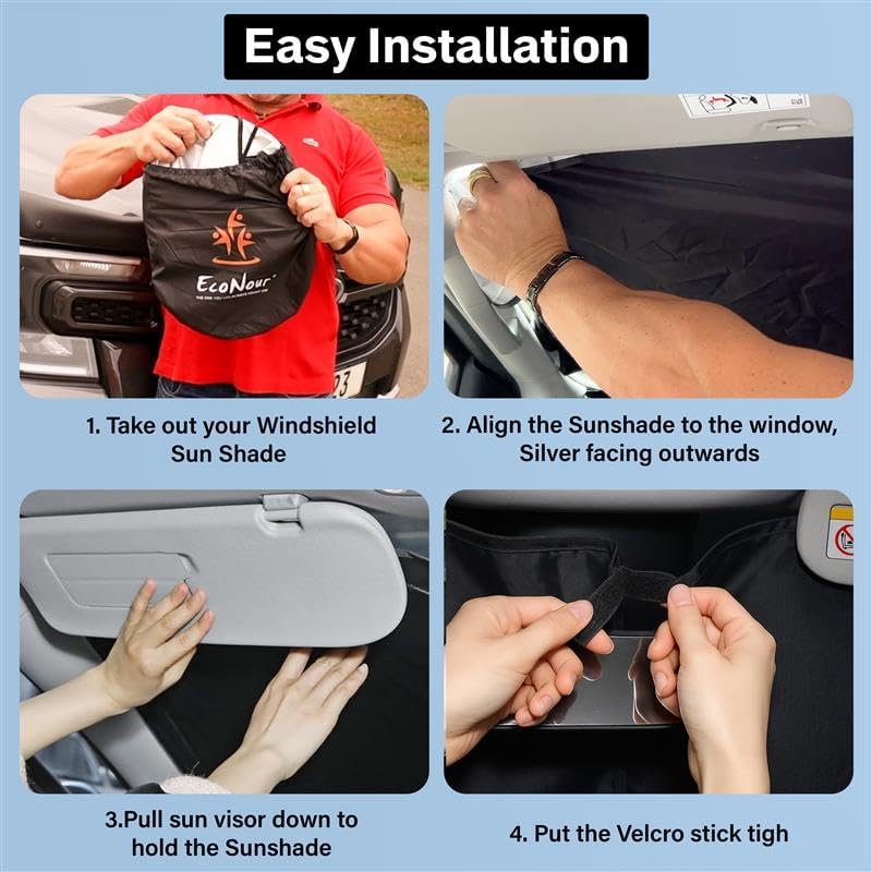 EcoNour Sunshade Windshield Cover for Toyota Highlander 2020-2025