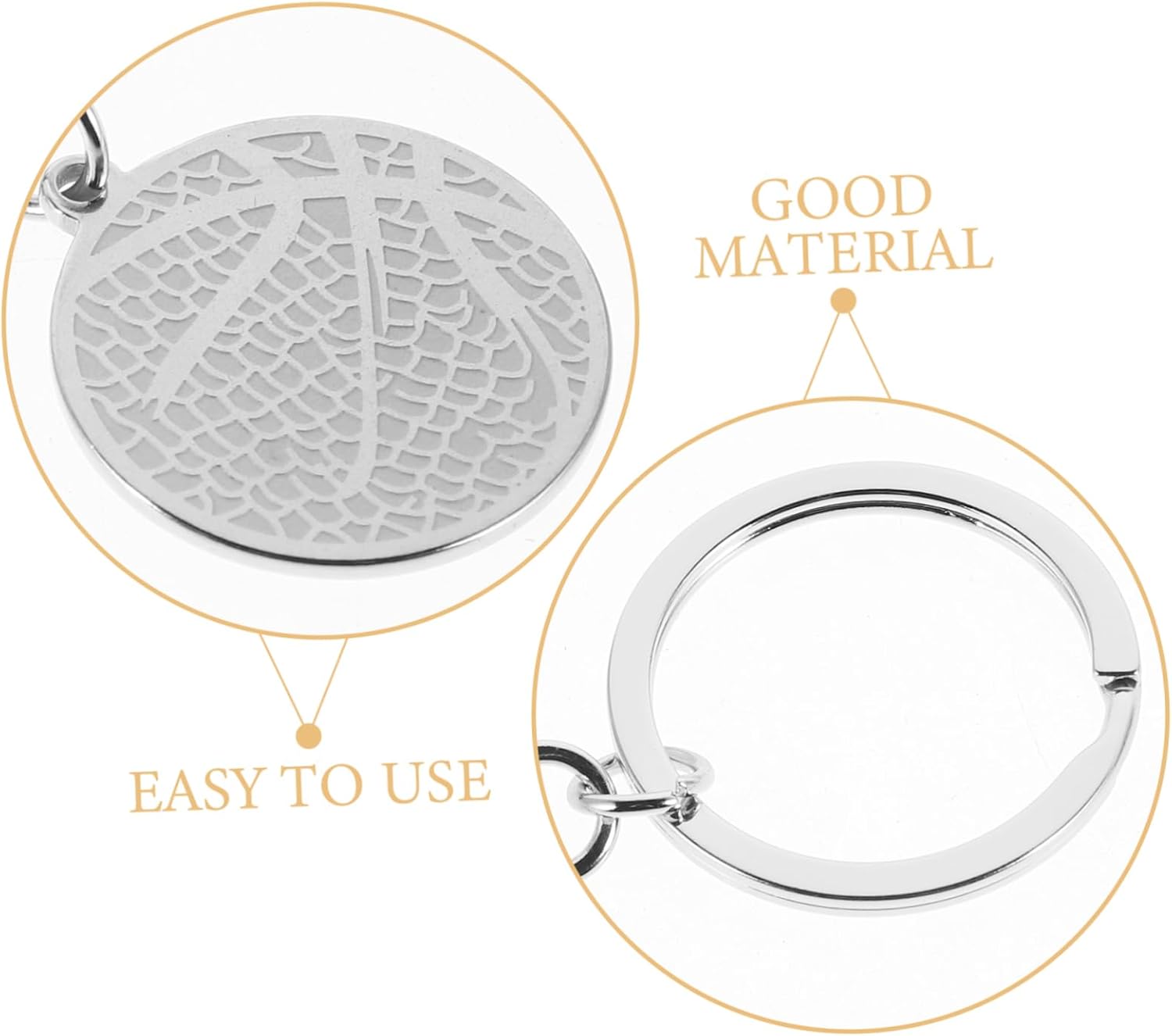 Sosoport Basketball Keychain Stainless Steel Charm