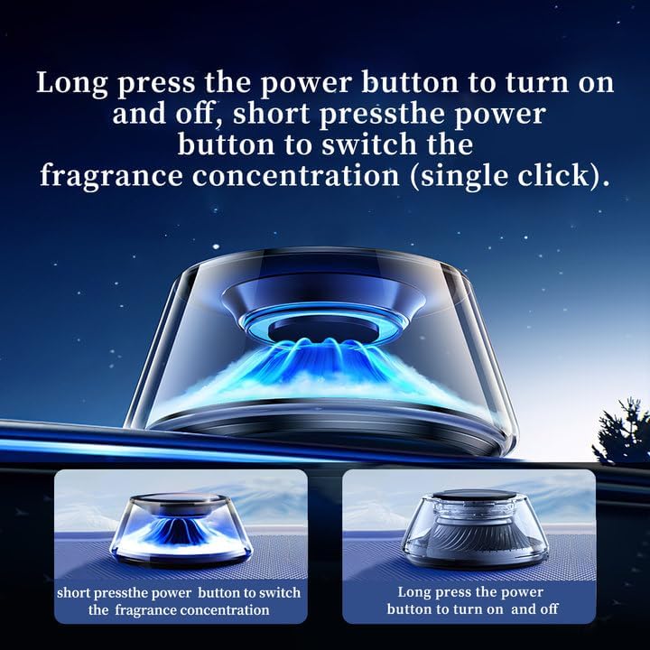 Smart Car Air Freshener with 5 Light Modes and Dual Fragrance
