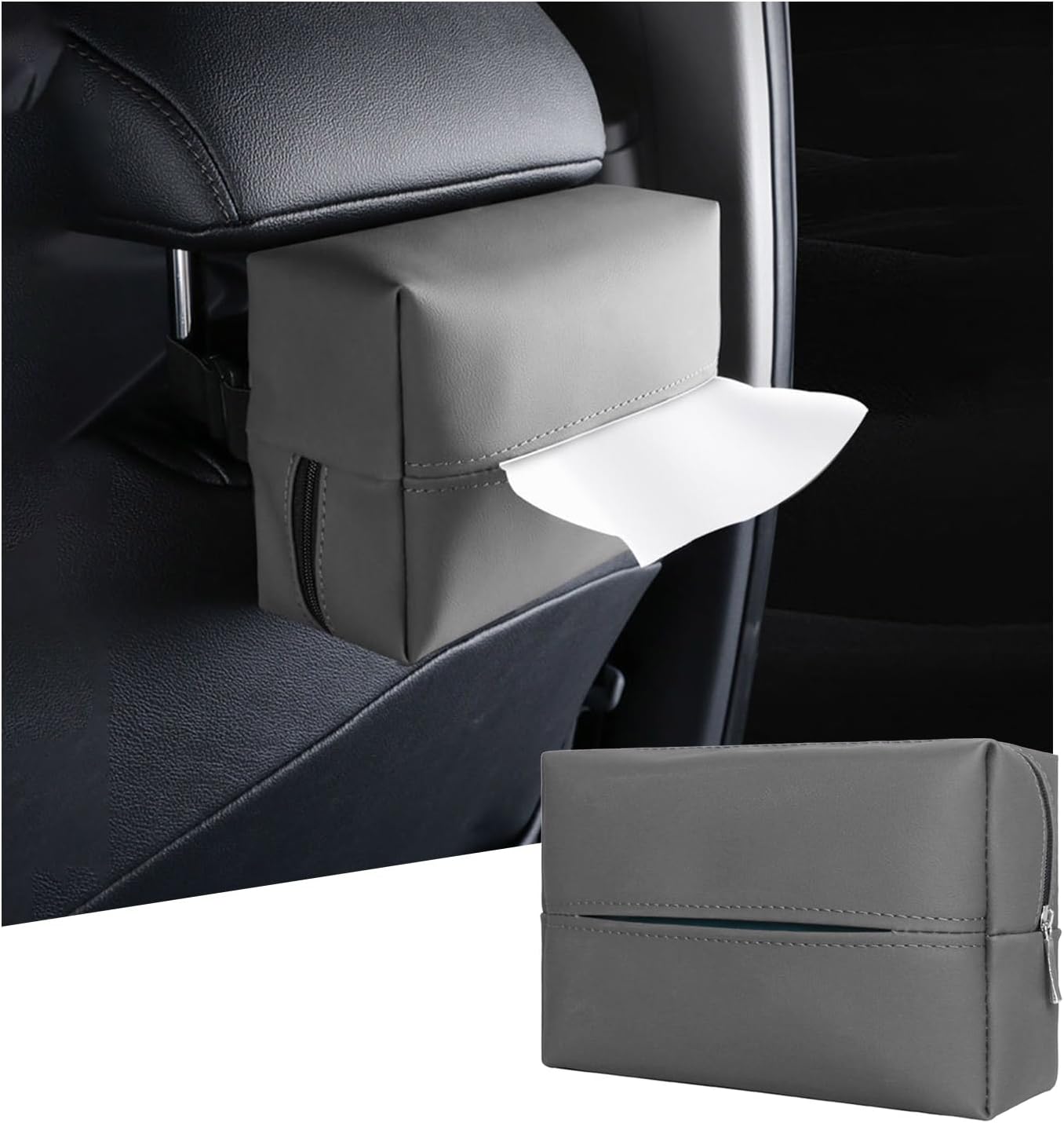 Augeny Car Tissue Holder with Adjustable Elastic Band