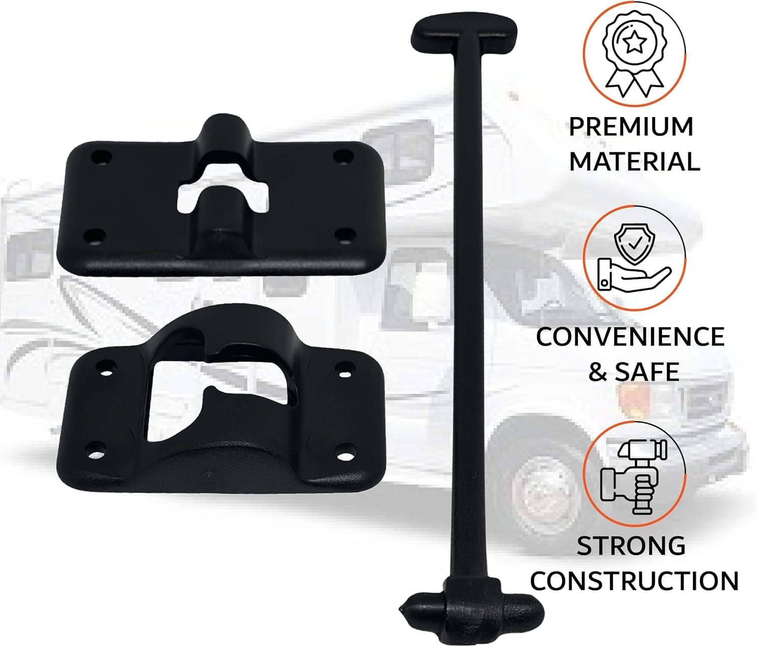 NU-SET RV010B Black Door Holder Set