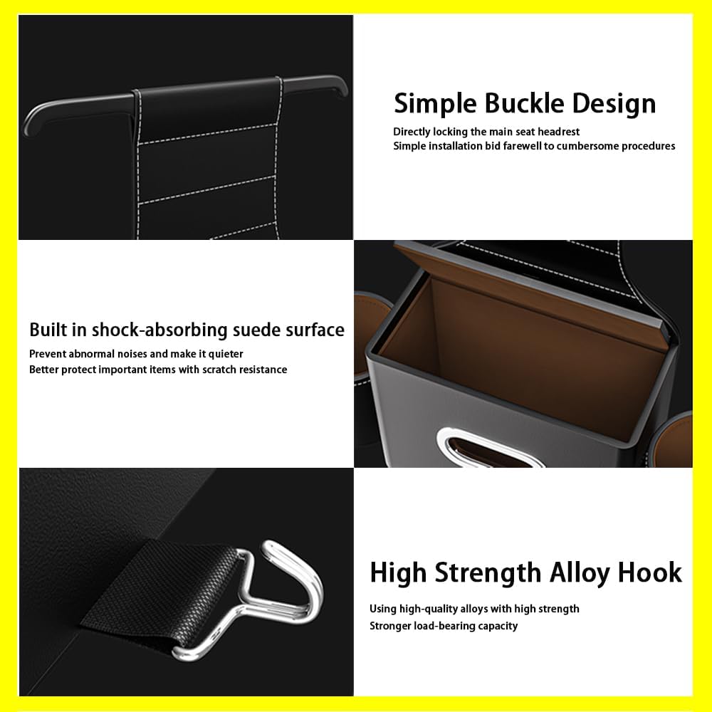 K LAKEY Seat Back Organizer with 2 Cup Holders and Hook