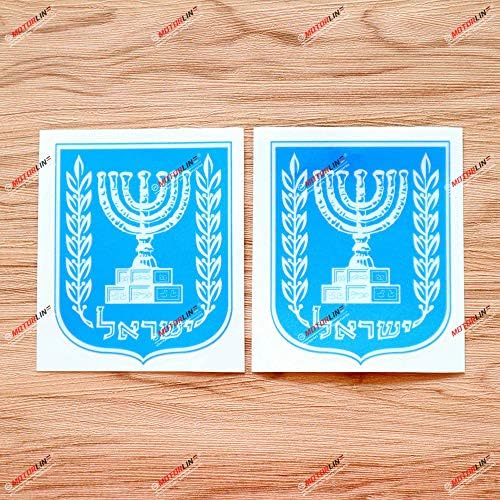 2pcs 4 Reflective Israel Emblem Decal Sticker for Vehicles