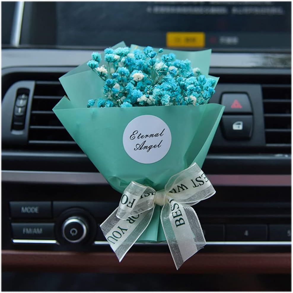 Dried Flower Gypsophila Car Aromatherapy Clip Blue 1
