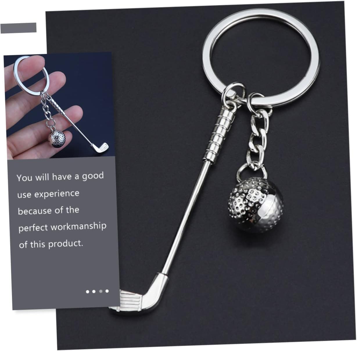 3PCS Golf Ball Keychain Set for Golf Enthusiasts