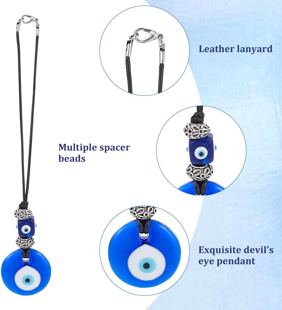 WEBEEDY 2PCS Evil Eye Car Charm Decor