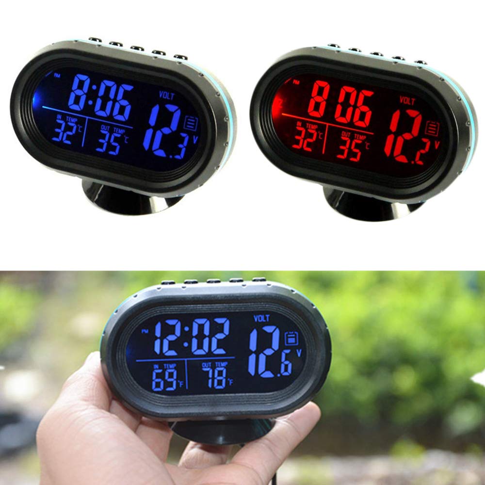 MASO Car Thermometer Digital Clock with 2 Backlights