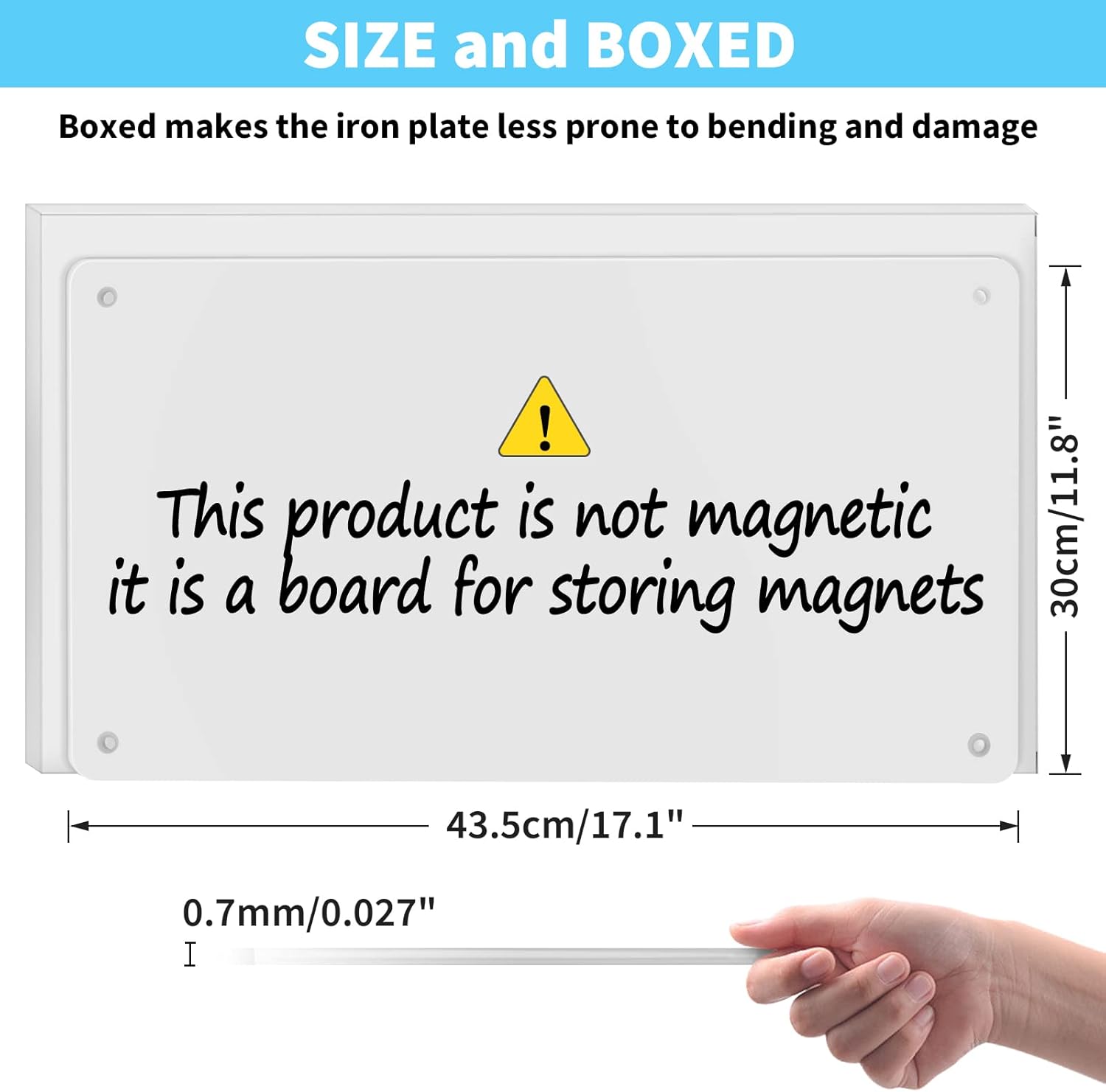 177 x 118 White Metal Magnetic Board