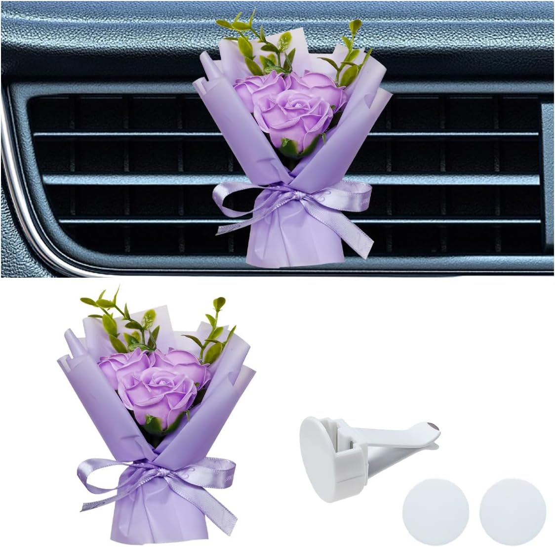 Cute Rose Air Vent Clip for Car Interior