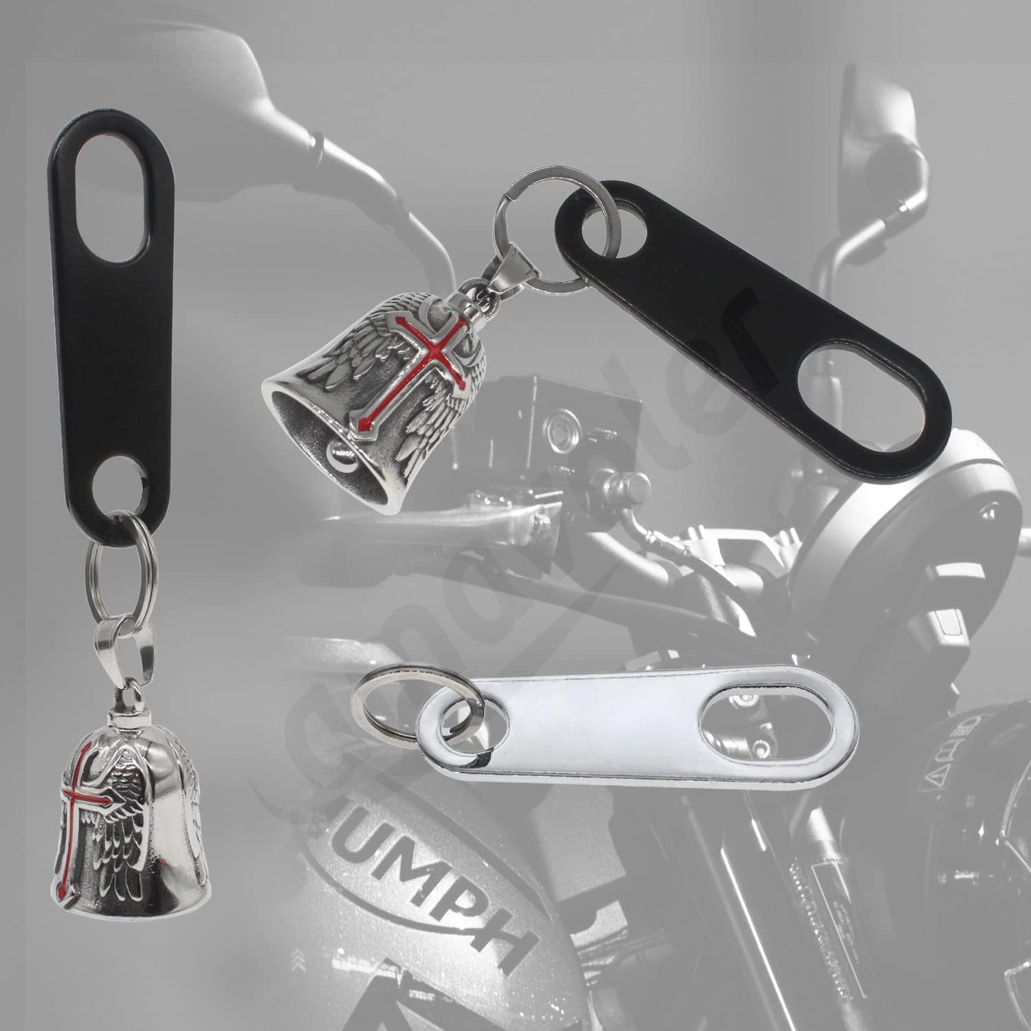 Amavoler Motorcycle Bell Hangers with Split Rings for Lucky Bells