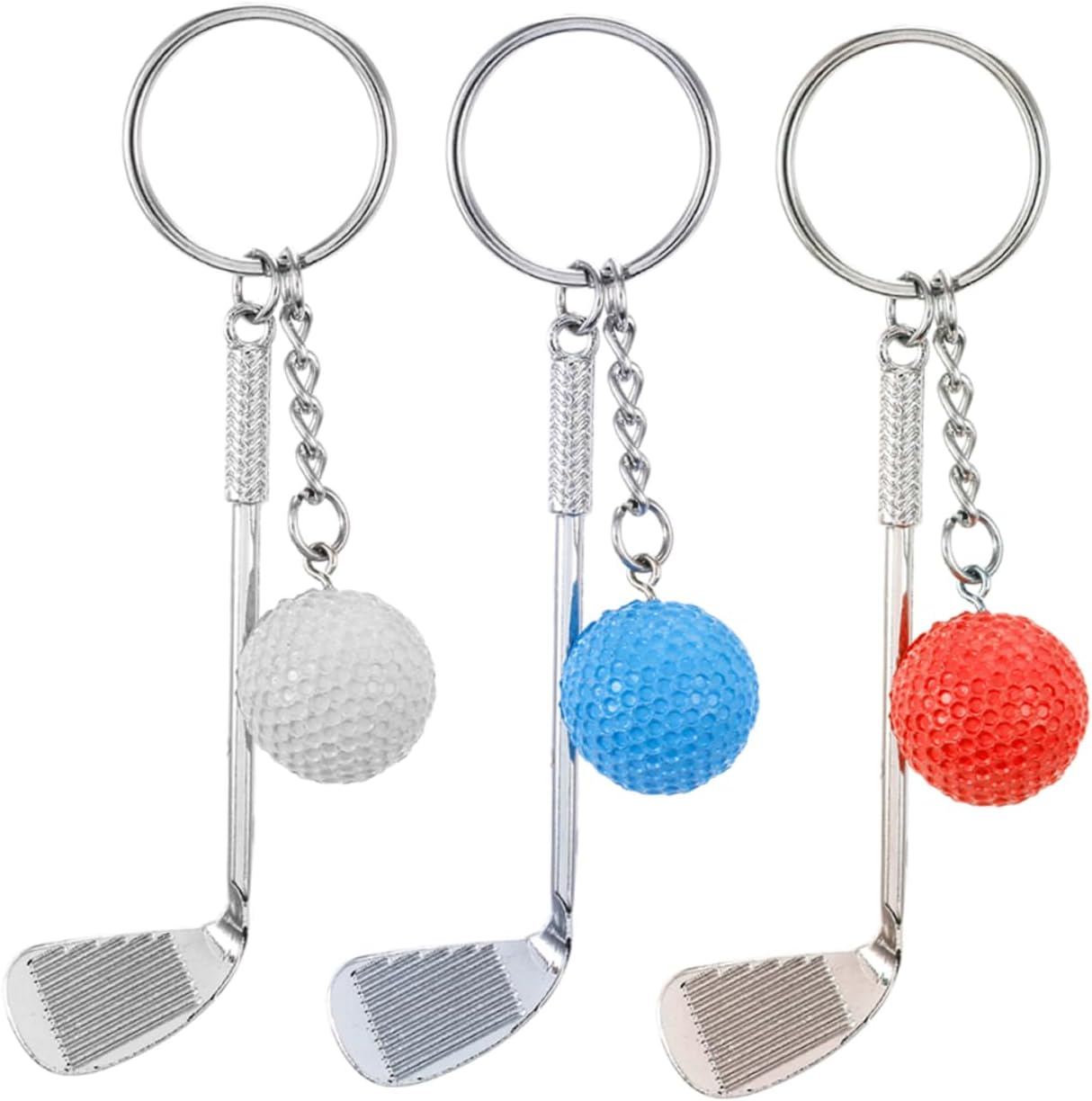 3pcs Golf Keychain Backpack Charms Durable Keyring Holders for Golf Lovers