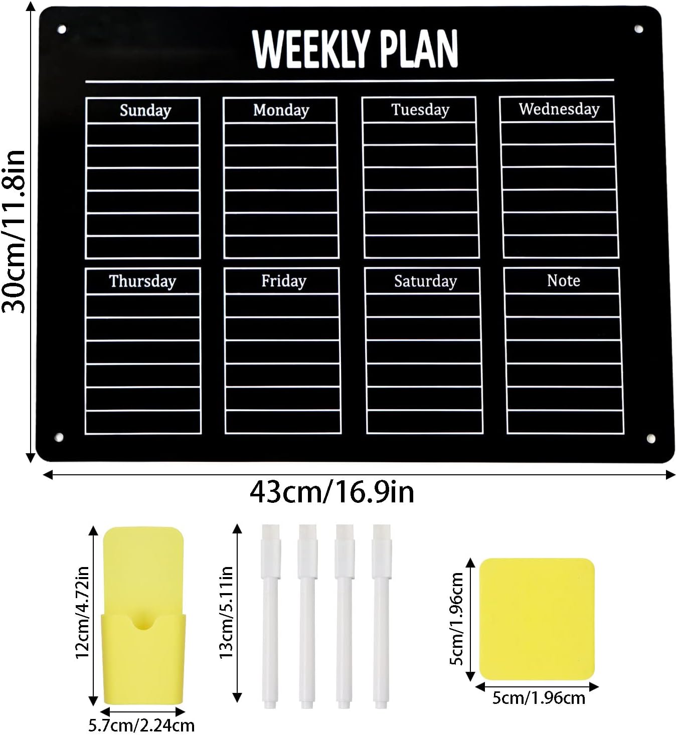 DARENYI Magnetic Dry Erase Calendar Board Set