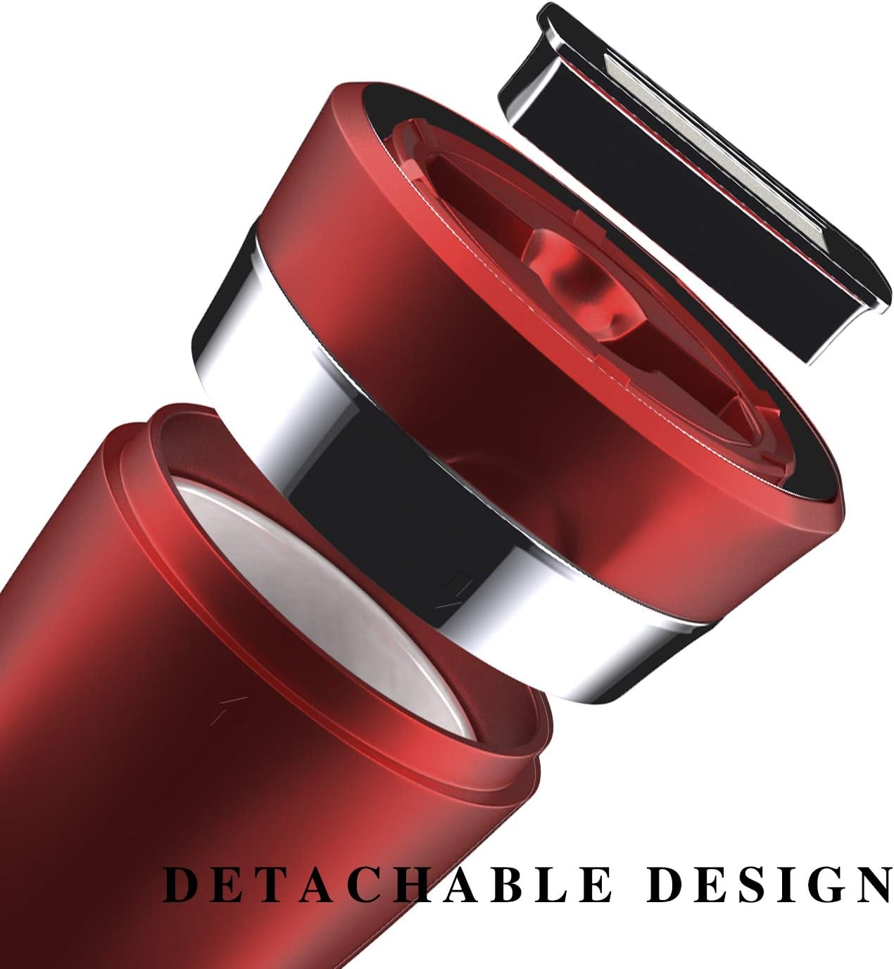 Car Ashtray with Detachable Lighter and Solar Power Red