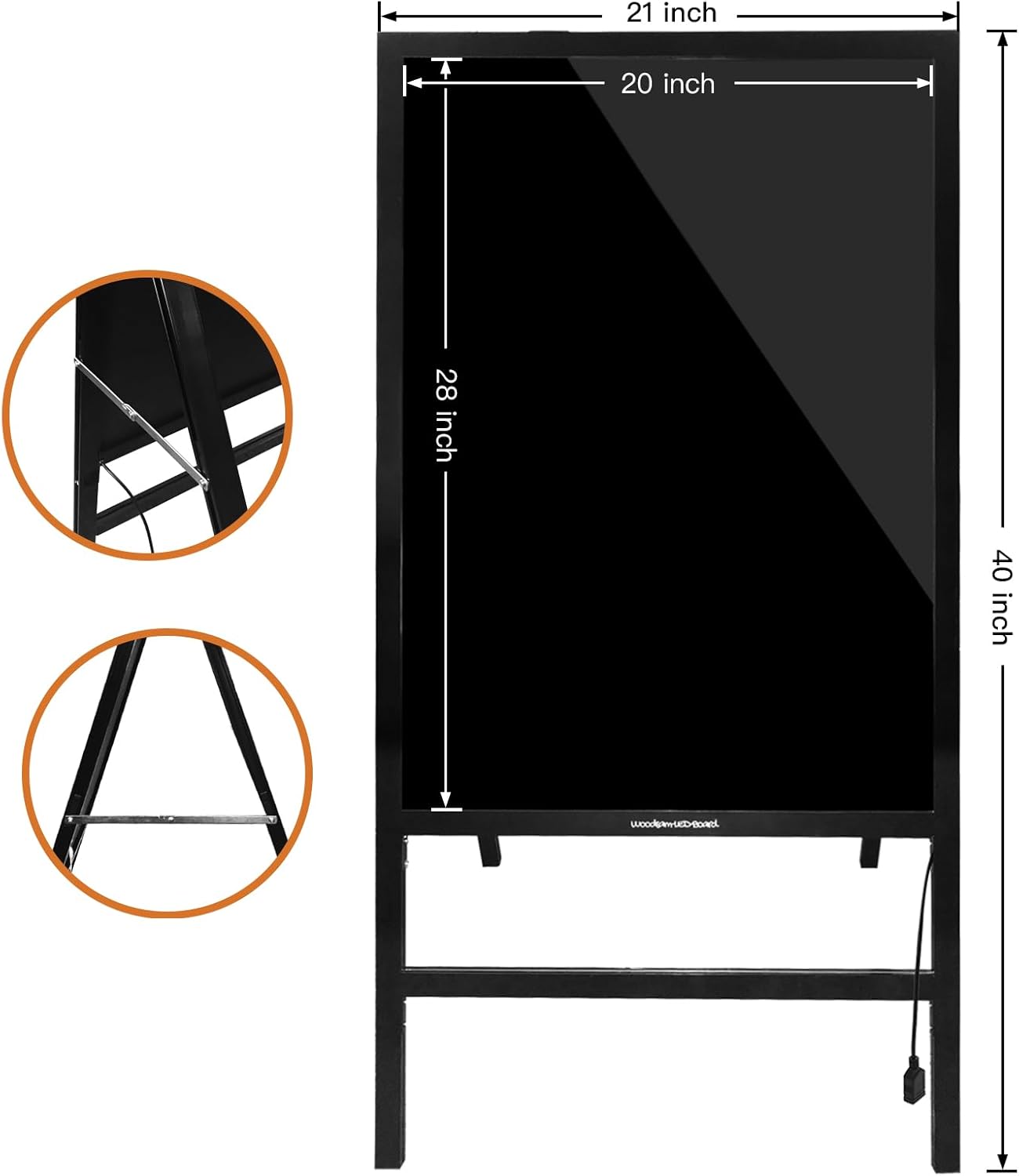 Woodsam Standing LED Board Sign with Neon Chalk Marker