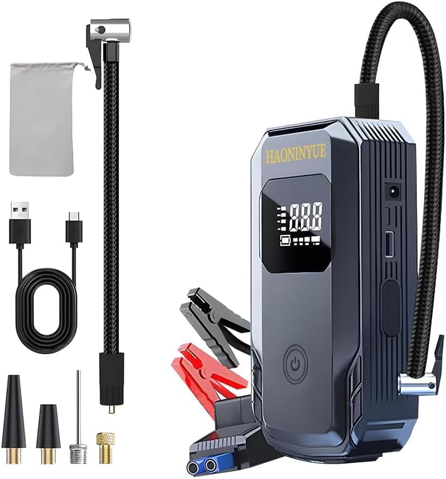 HAONINYUE 12V Emergency Starter with Air Compressor