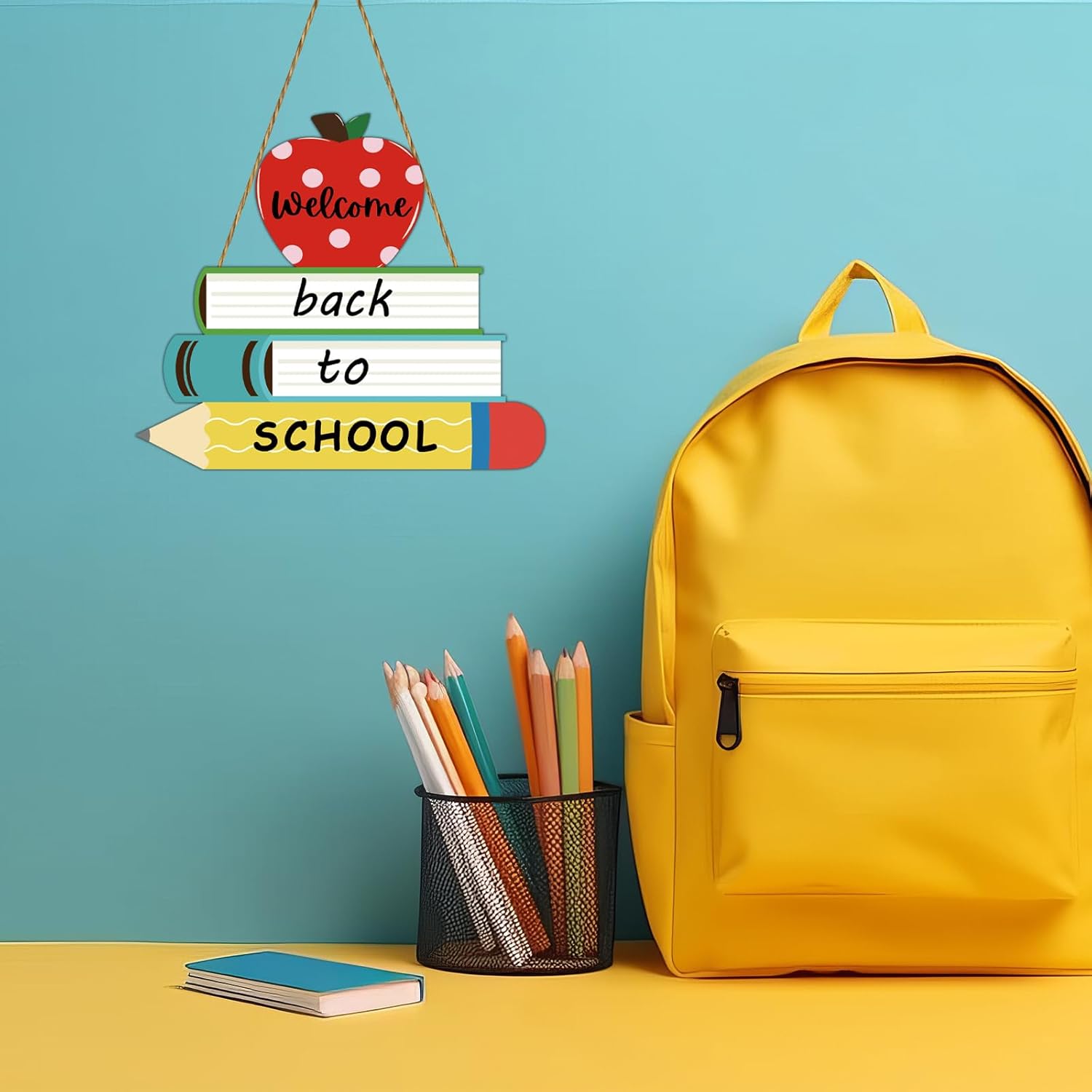 YUNKKIN Back-to-School Welcome Sign Door Decorations