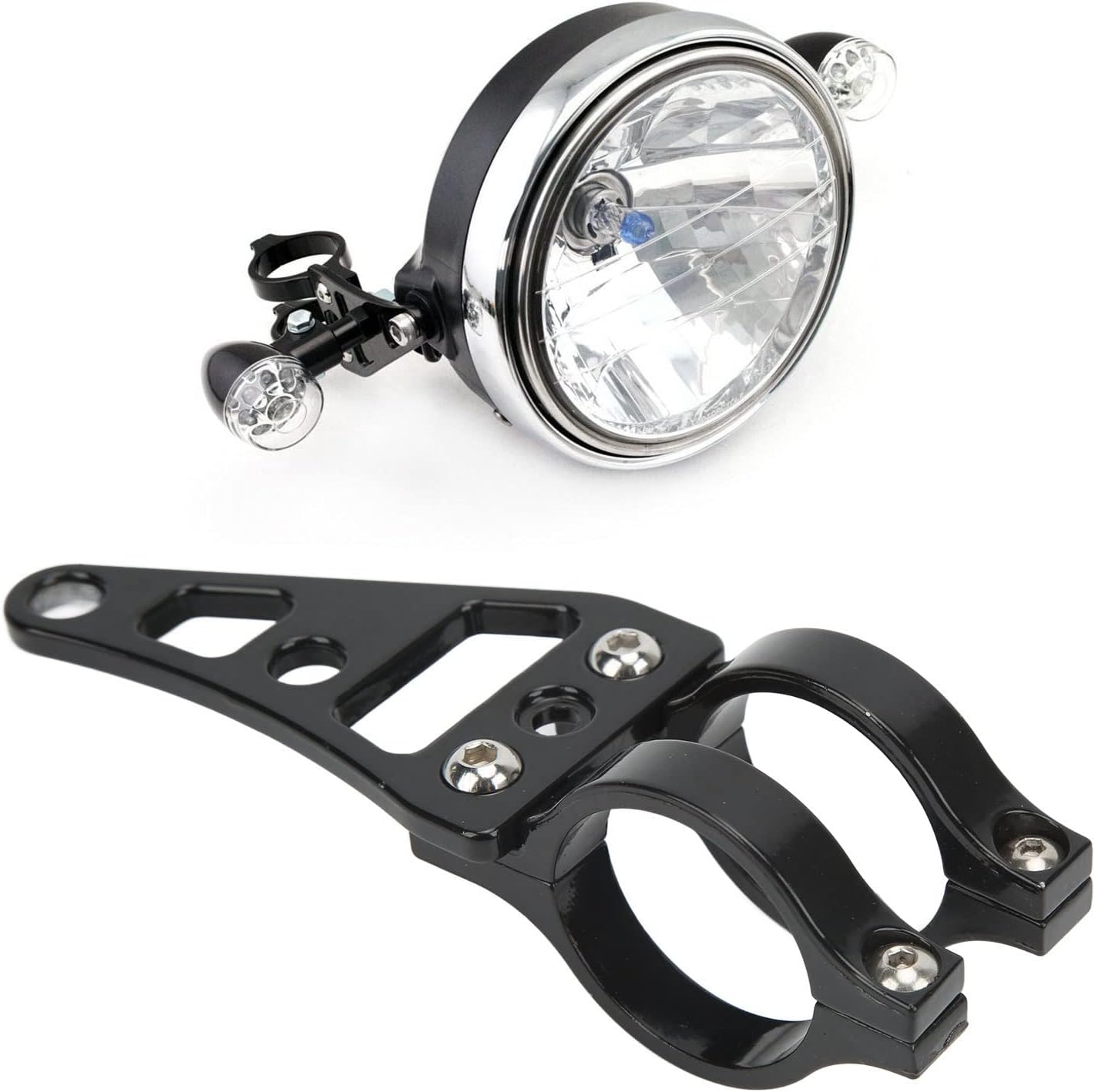 Keenso Fork Headlight Mount Bracket 2 Pcs Aluminum Alloy Holder Clamps