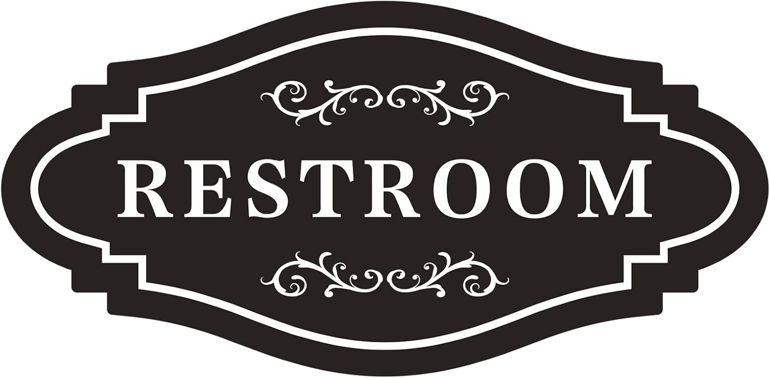 FXRN Restroom Sign 4x8 Inch Easy Install No Tools