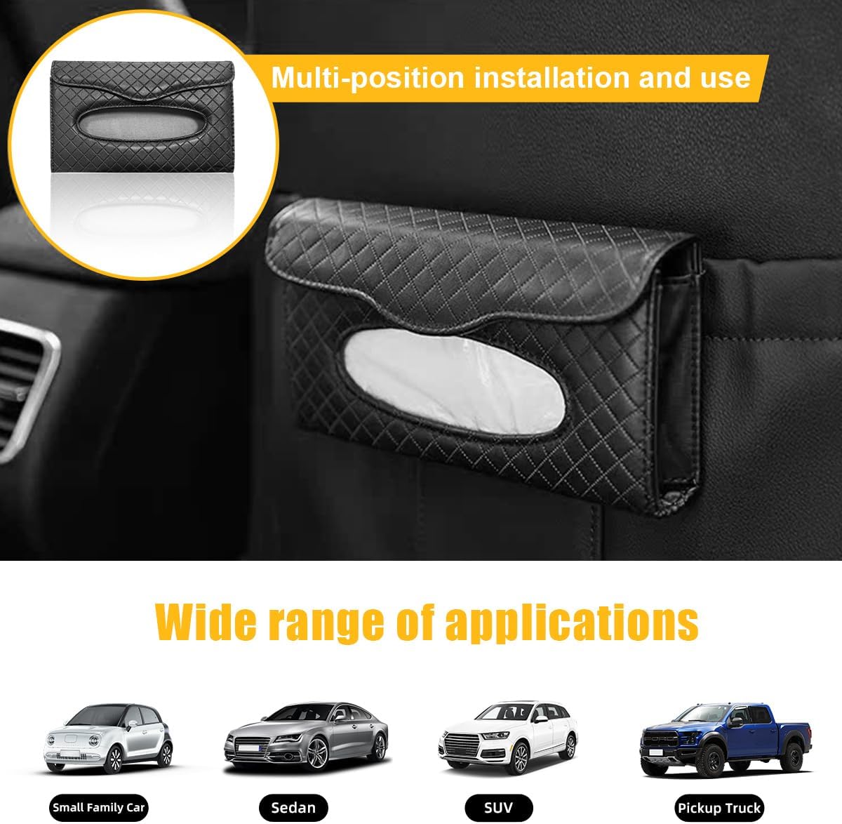 Sylvil Car Tissue Holder for Sun Visor and Seat Back