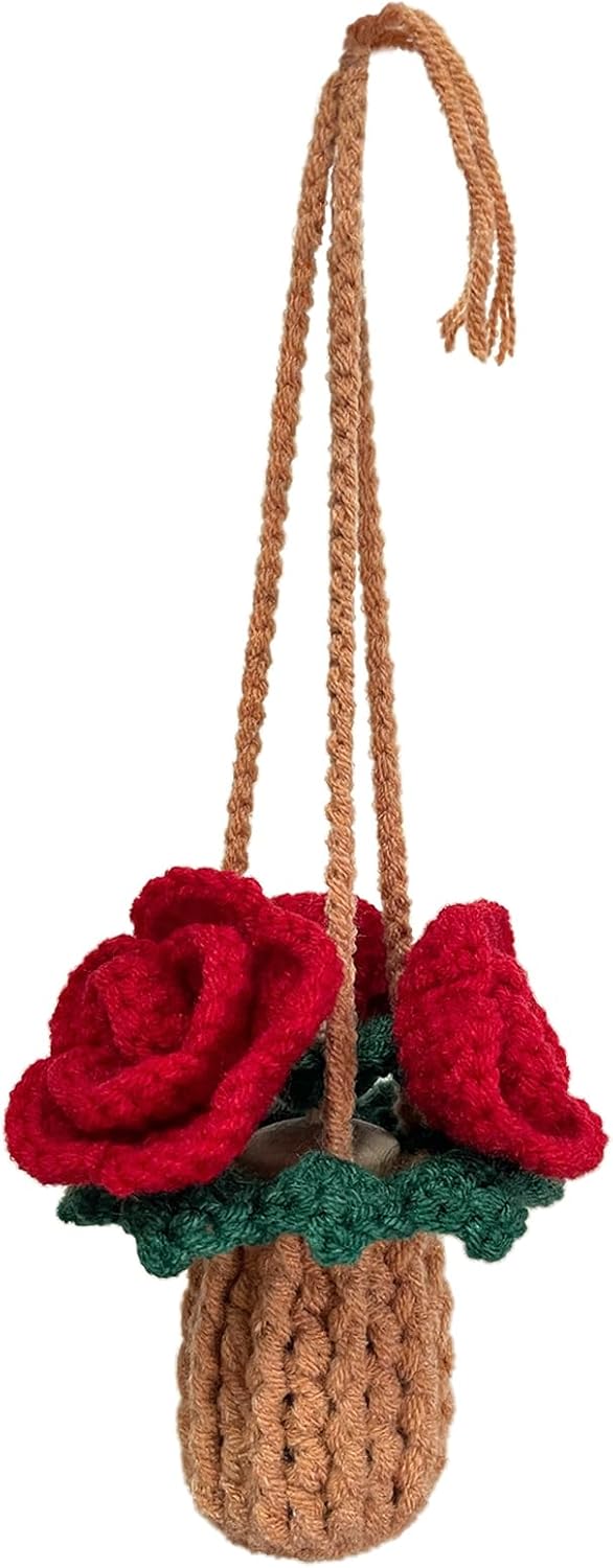 Mevolf Crochet Air Freshener with Cute Potted Plants