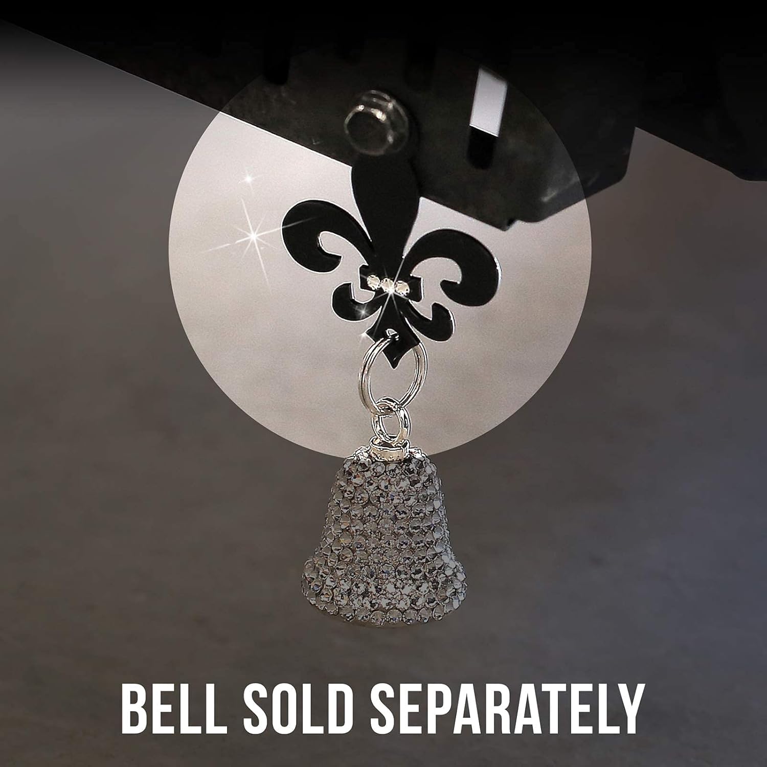 Sparkle Rider Fleur-de-lis Motorcycle Bell Hanger with Swarovski Crystals